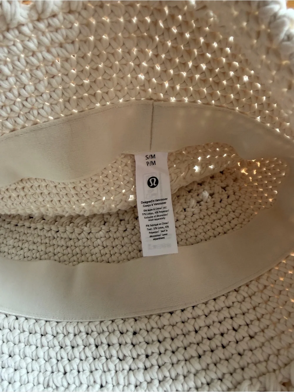 lululemon athletica Cream Crochet Bucket Hat